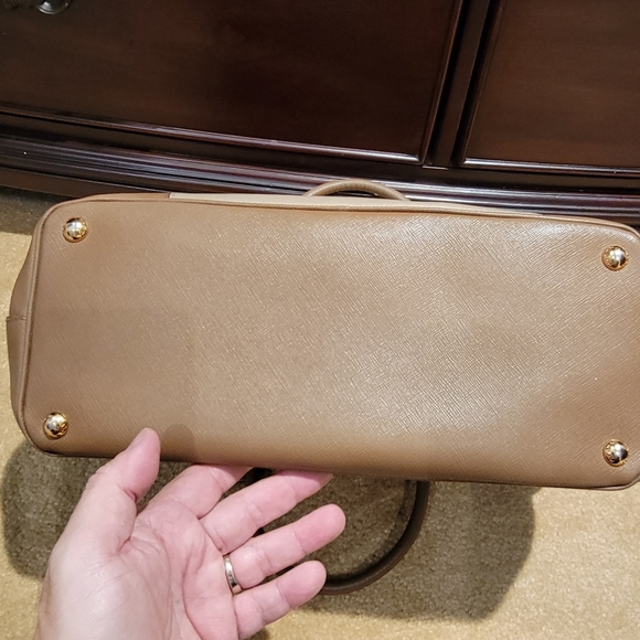 PRADA 2 Tone Saffiano Lux Double Zipper Tote - Picture 14 of 16